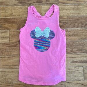 Girls size 7 Disney Tank Top with flip sequin Minnie and lace straps